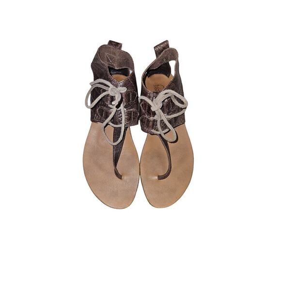 Sorel Brown Leather Summer Lace-up Thong Sandals Women's Sz 9 - Picture 5 of 8